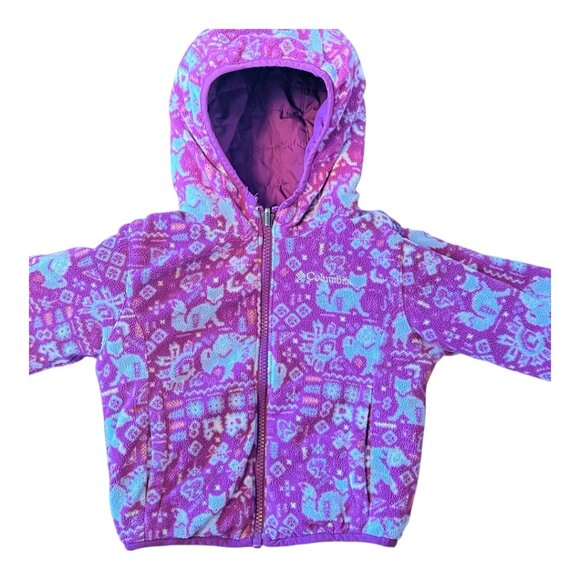 Columbia Other - Columbia Reversible Hooded Jacket – Purple Puffer & Fleece – 2T